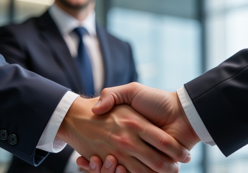 Business handshake between YOUTE and international buyers